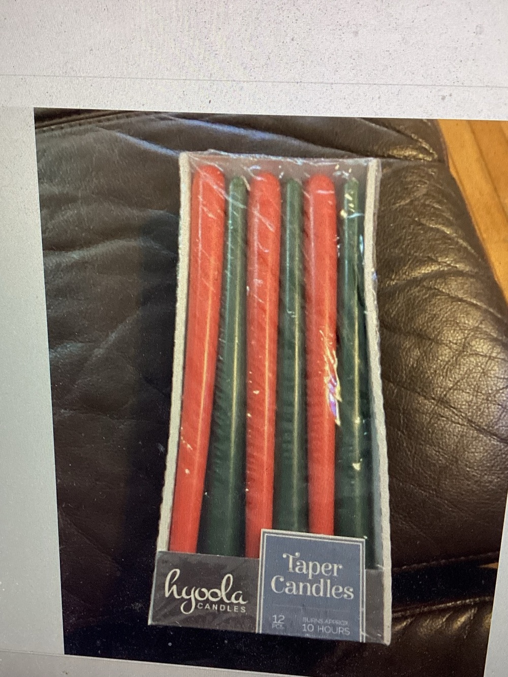 Hyoola Red and Green Taper Candles - Pack of 12